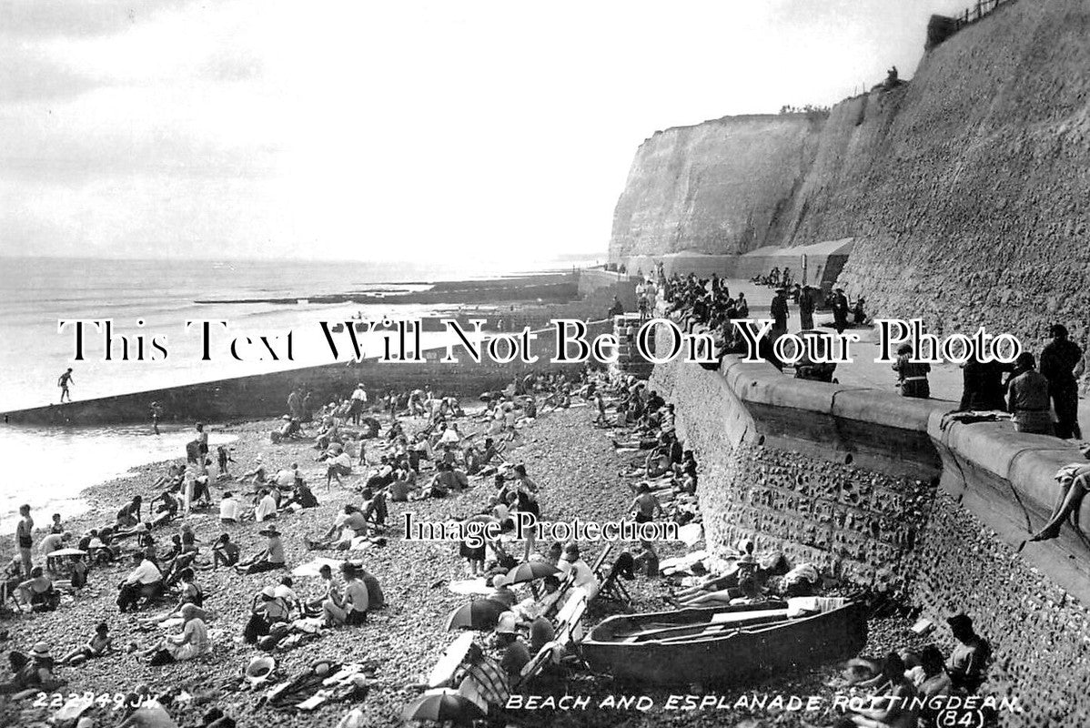 SX 3407 - Beach & Esplanade, Rottingdean, Sussex