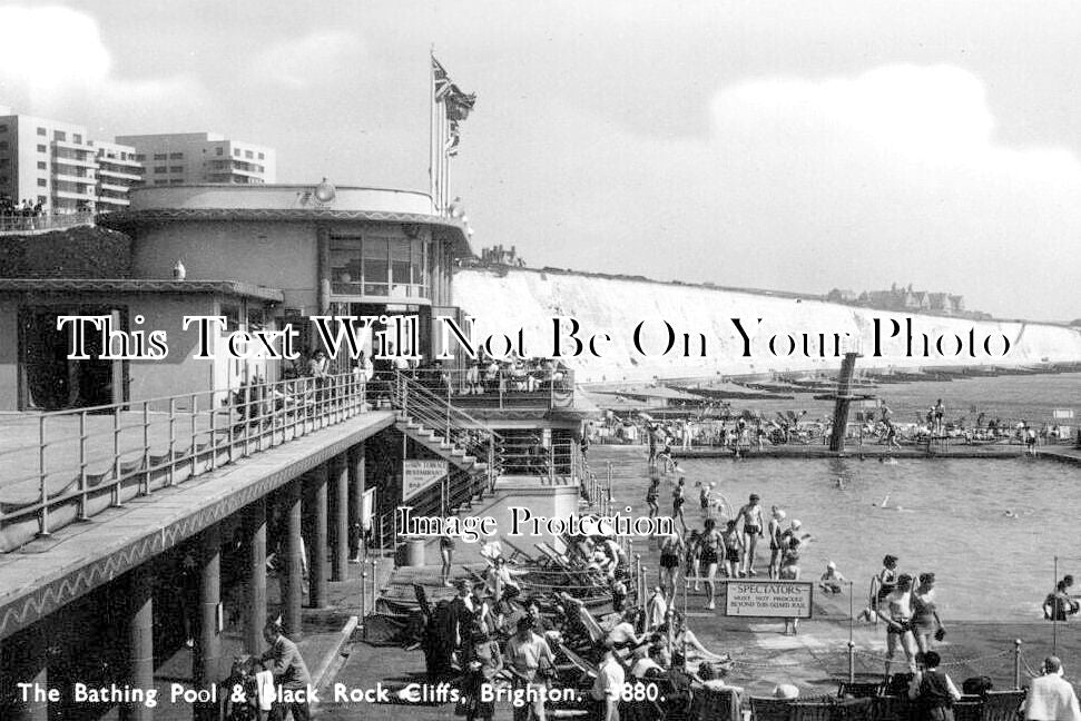 SX 3445 - The Bathing Pool & Black Rock Cliffs, Brighton, Sussex