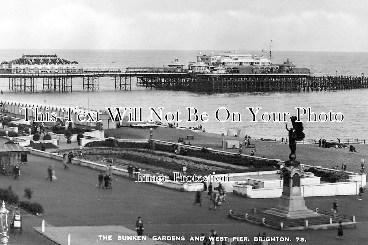 SX 3549 - The Sunken Gardens & West Pier, Brighton, Sussex