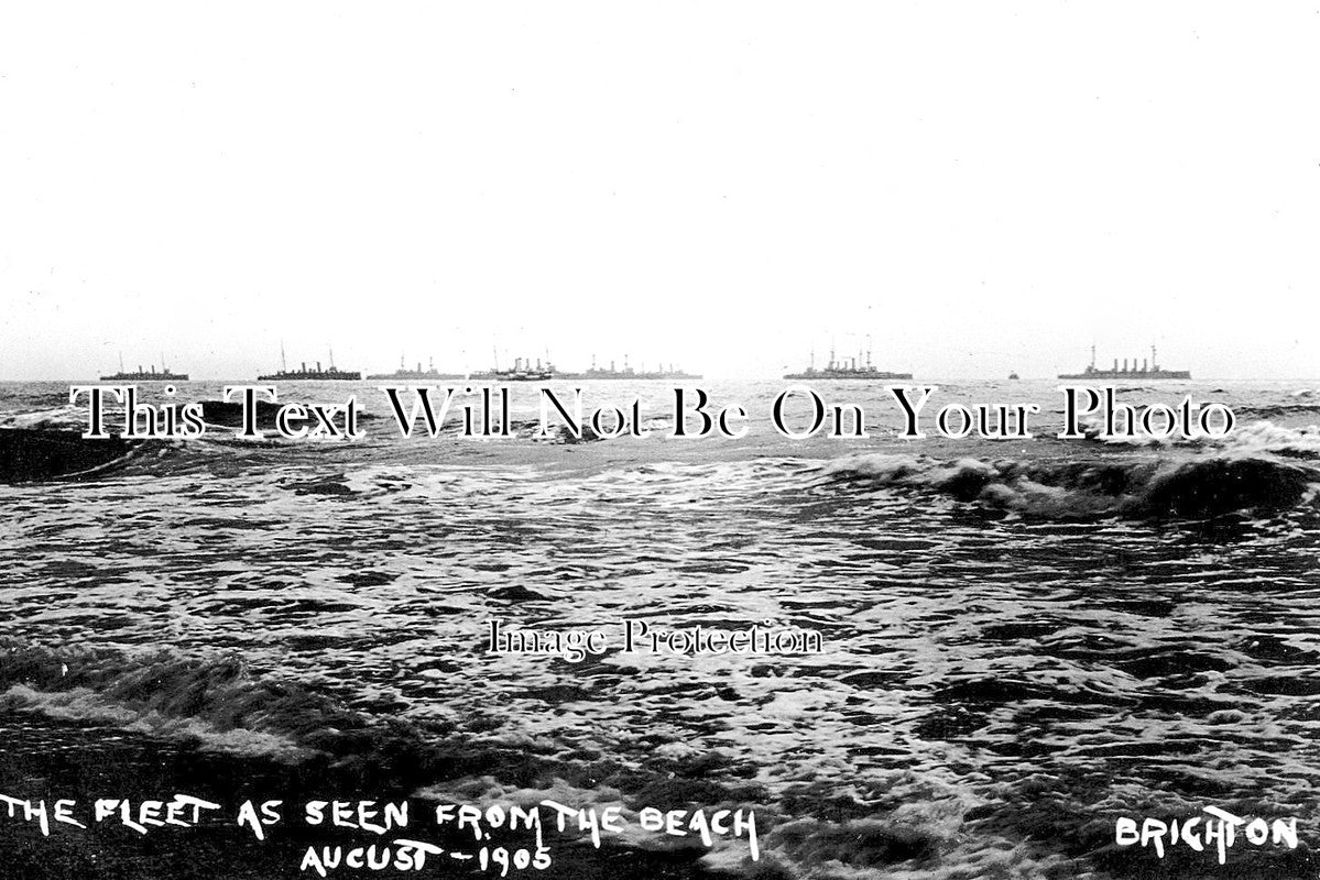 SX 3664 - Royal Navy Fleet From Brighton Beach, Sussex 1905