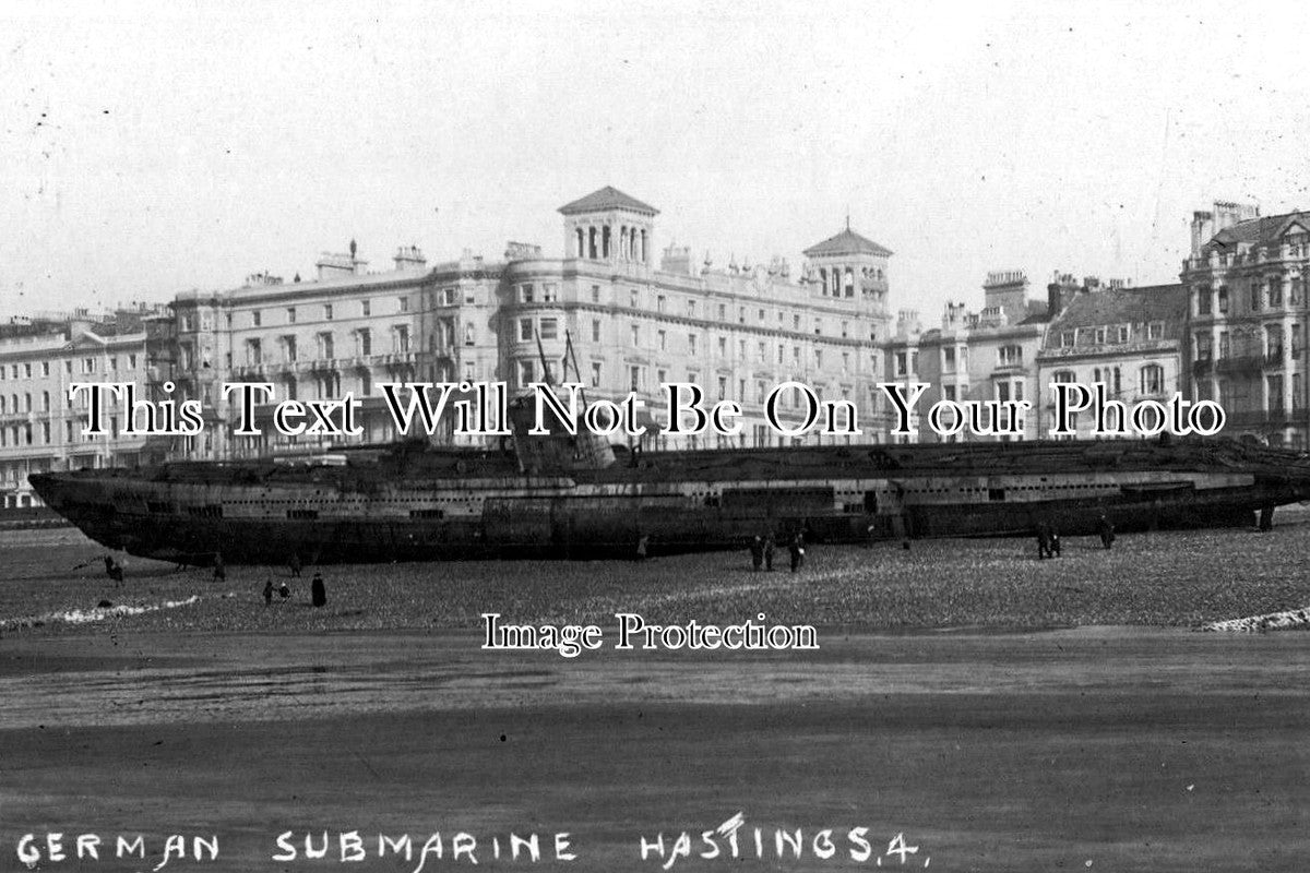 SX 378 - German Submarine U118 Wahed Ashore, Hastings, Sussex