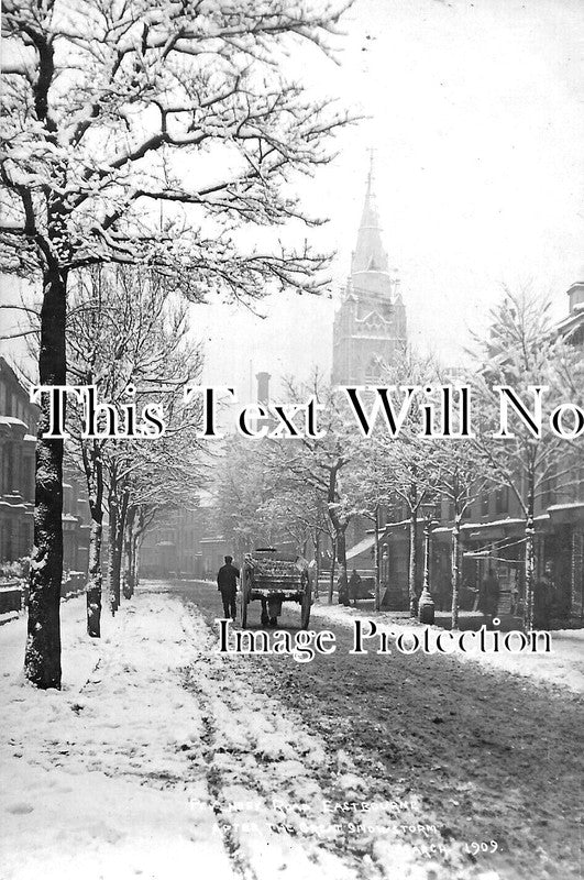 SX 4101 - Pevensey Road In The Snow, Eastbourne, Sussex 1909