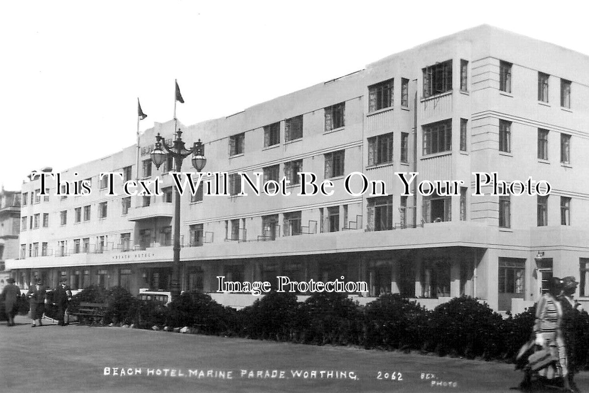 SX 4129 - Beach Hotel, Marine Parade, Worthing, Sussex c1930