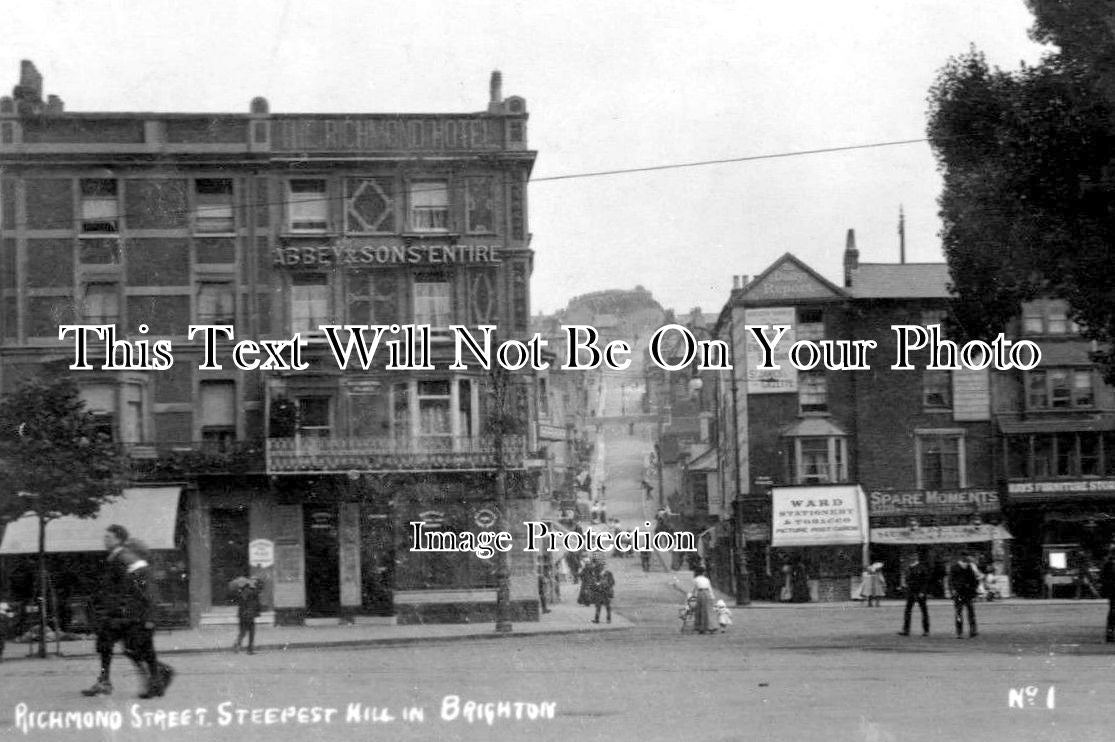 SX 536 - Richmond Street, Steepest Hill In Brighton, Sussex c1910