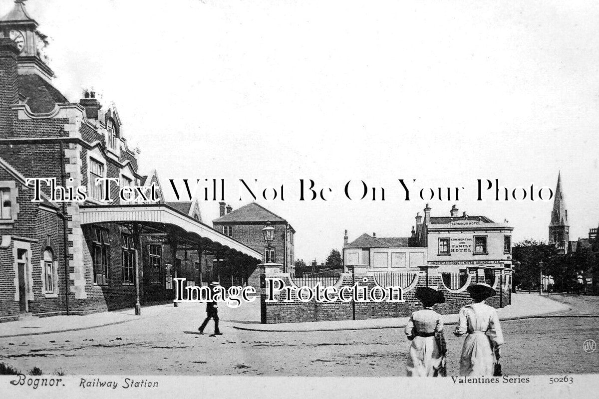 SX 5863 - Bognor Railway Station & Terminus Hotel, Sussex c1906