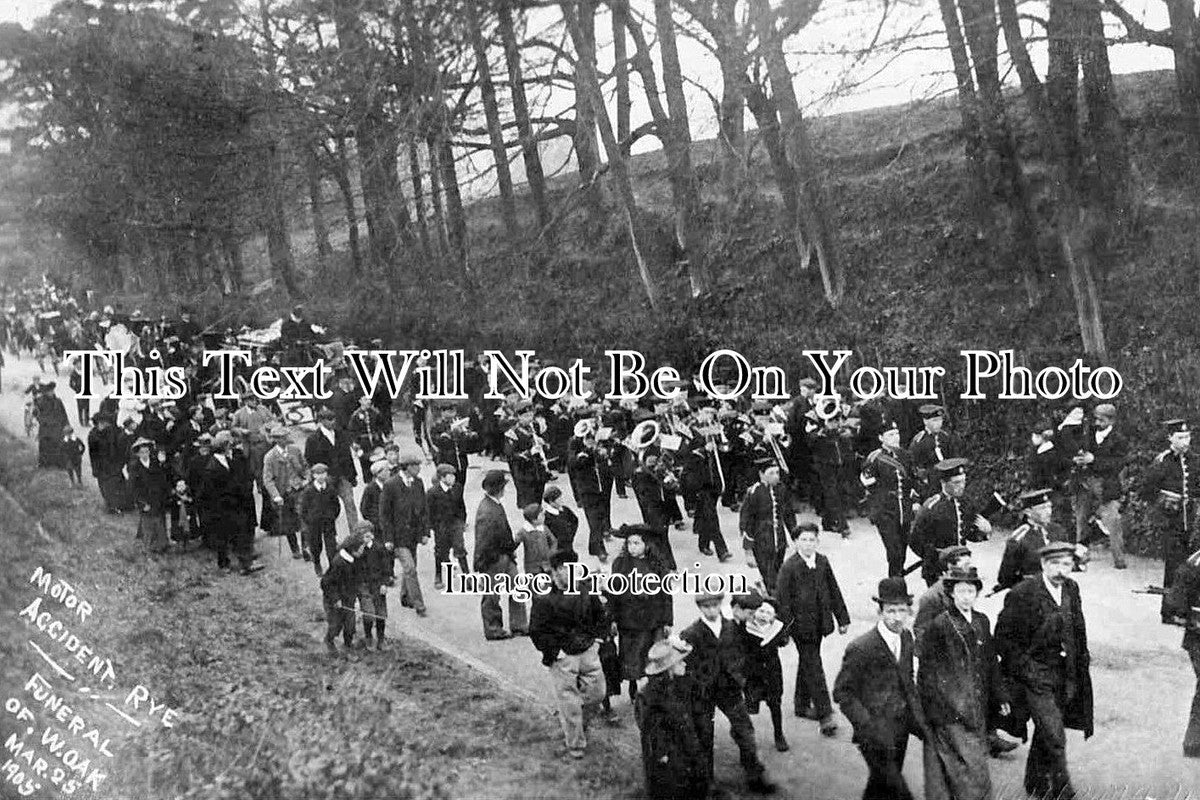SX 590 - Motor Accident Funeral, Rye, Sussex c1905