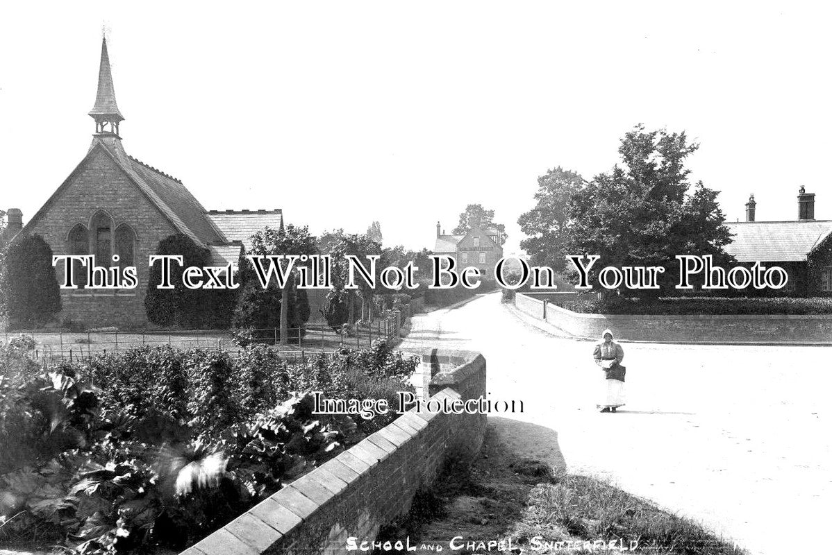 WA 1234 - The School & Chapel, Snitterfield, Warwickshire c1908