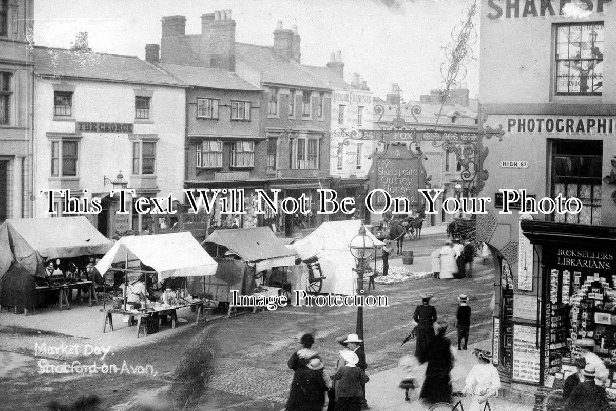 WA 231 - Market Day, Bridge Street, High Street, Stratford On Avon, Warwickshire c1926