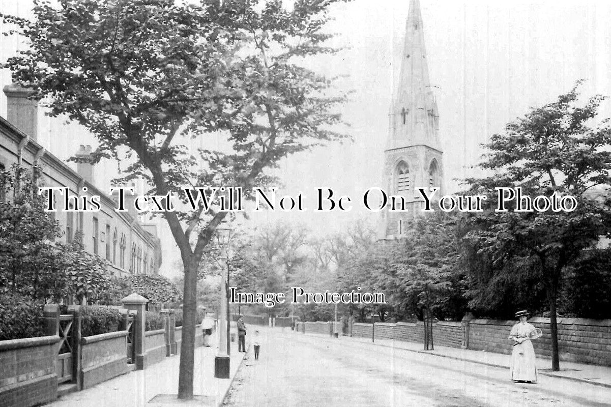WA 264 - Grantham Road & Christ Church, Sparkbrook, Warwickshire c1910