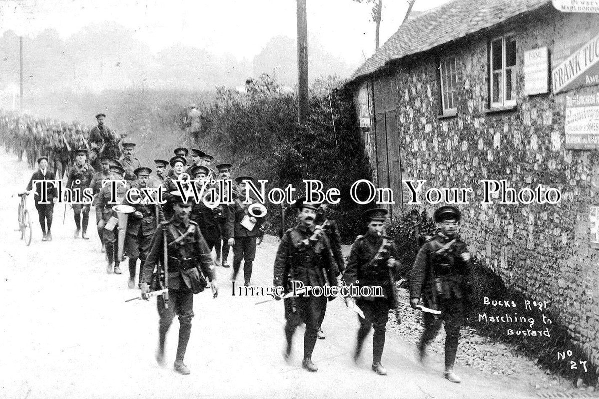 WI 1056 - Bucks Regiment Marching To Bustard, Wiltshire