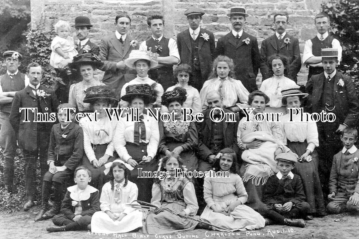 WI 1177 - Regent Hall Bible Class Outing, Charlton Pond, Wiltshire 1910