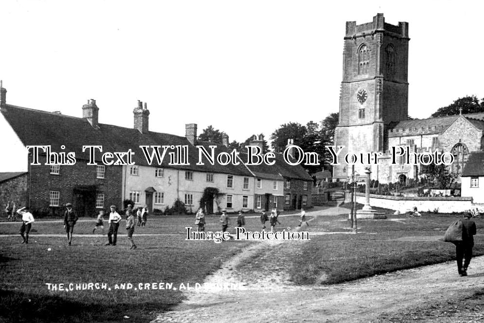 WI 1237 - The Church & Green, Aldbourne, Wiltshire c1935