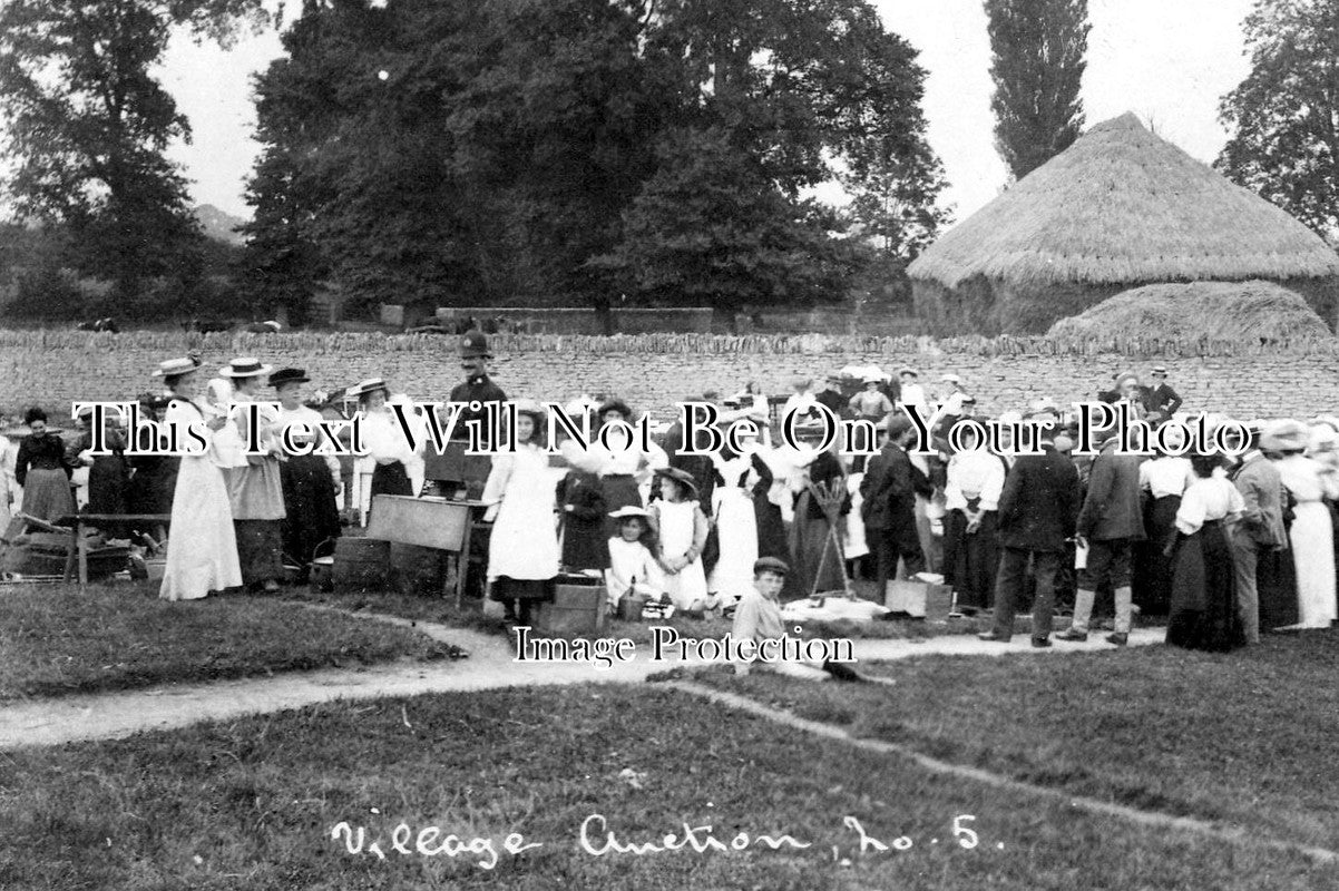 WI 125 - A Village Auction, Swindon, Wiltshire c1908