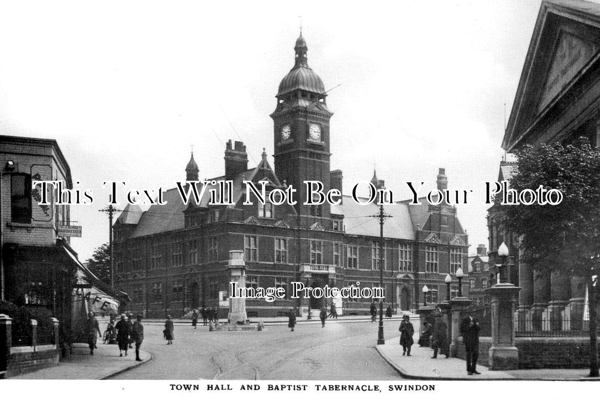 WI 1451 - Town Hall & Baptist Tabernacle, Swindon, Wiltshire c1928