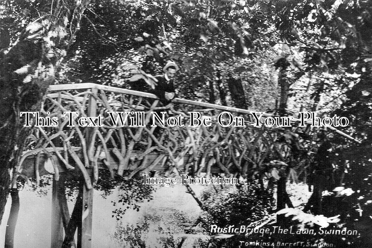 WI 1532 - Rustic Bridge, The Lawn, Swindon, Wiltshire c1910