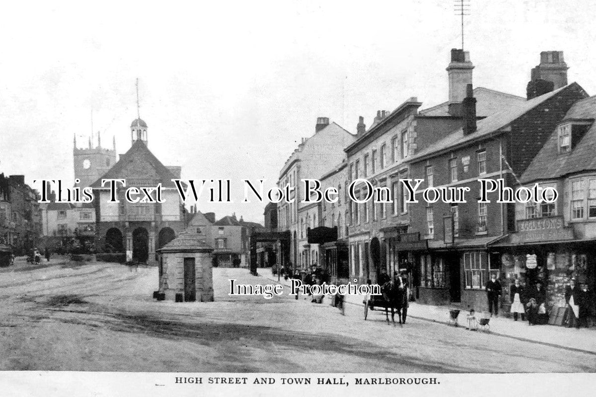 WI 1794 - High Street & Town Hall, Marlborough, Wiltshire c1907