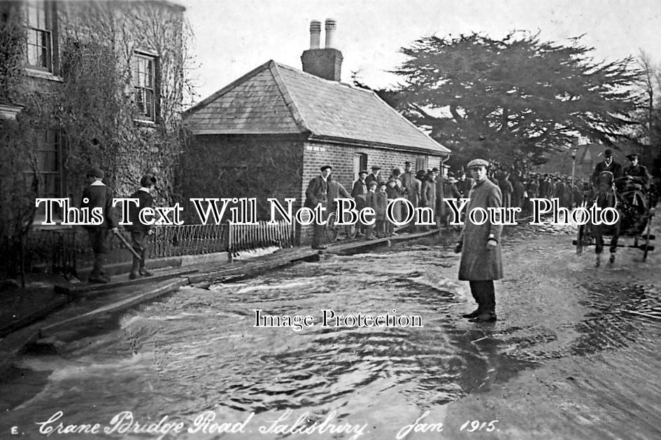 WI 233 - Crane Bridge Road Flood, Salisbury, Wiltshire Jan 1915