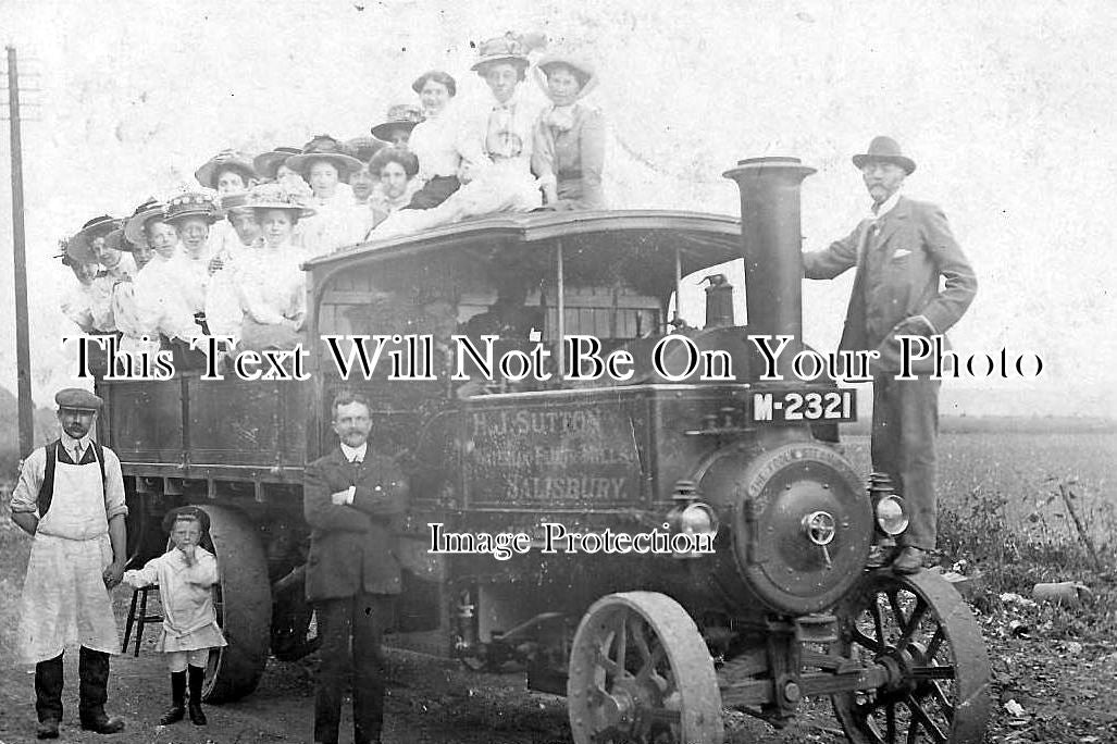 WI 265 - Ladies Bible Class On Steam Lorry, Salisbury, Wiltshire c1911