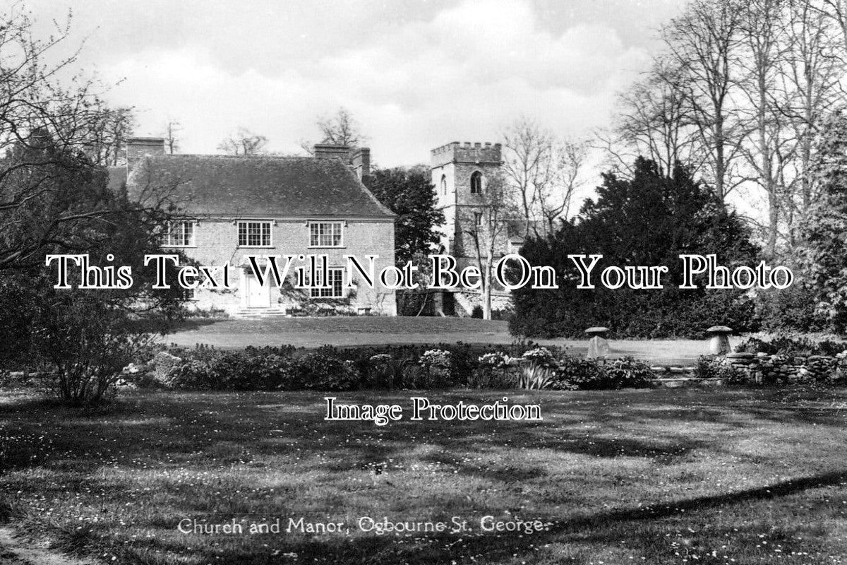 WI 388 - Church & Manor, Ogbourne St George, Wiltshire c1920