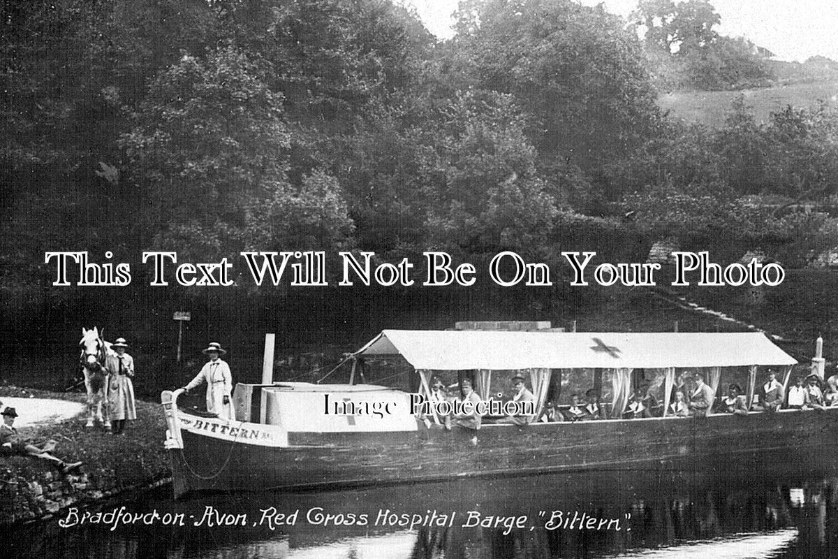WI 404 - WW1 Red Cross Hospital Barge Bittern, Bradford On Avon, Wiltshire c1917