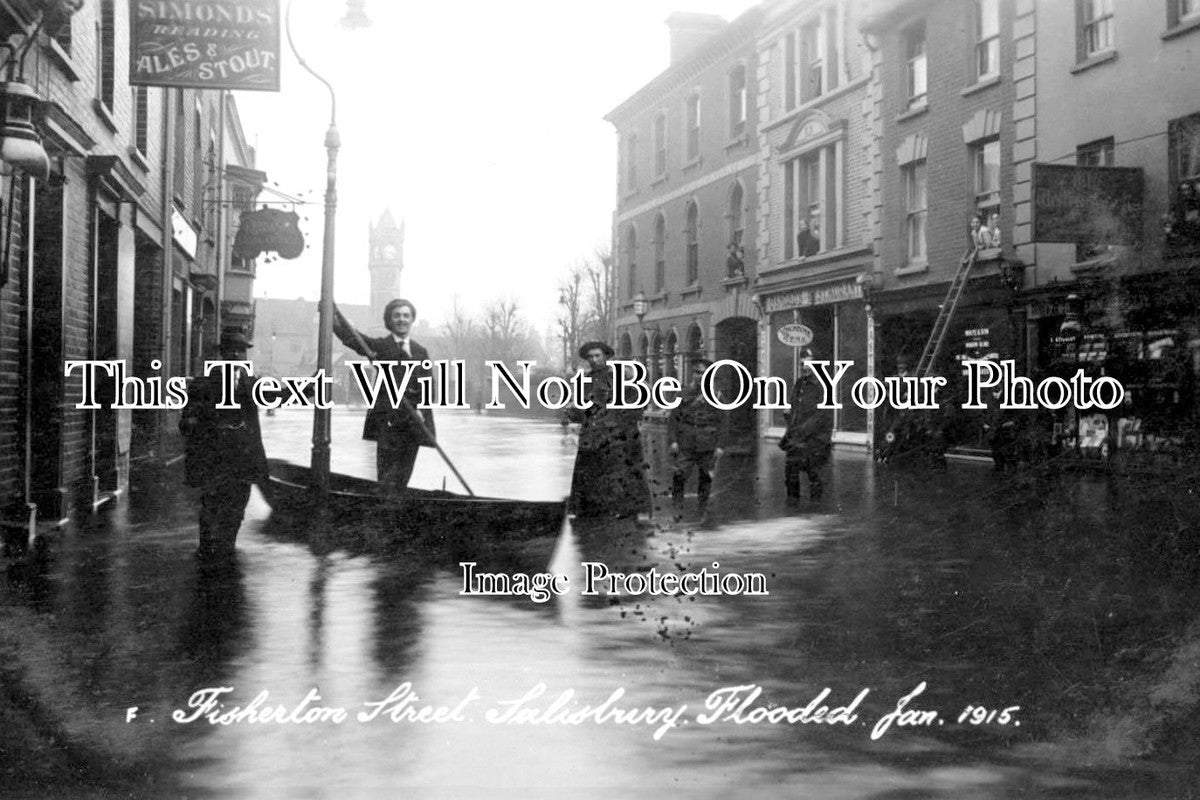 WI 481 - Fisherton Street, Salisbury Floods, Wiltshire Jan 1915