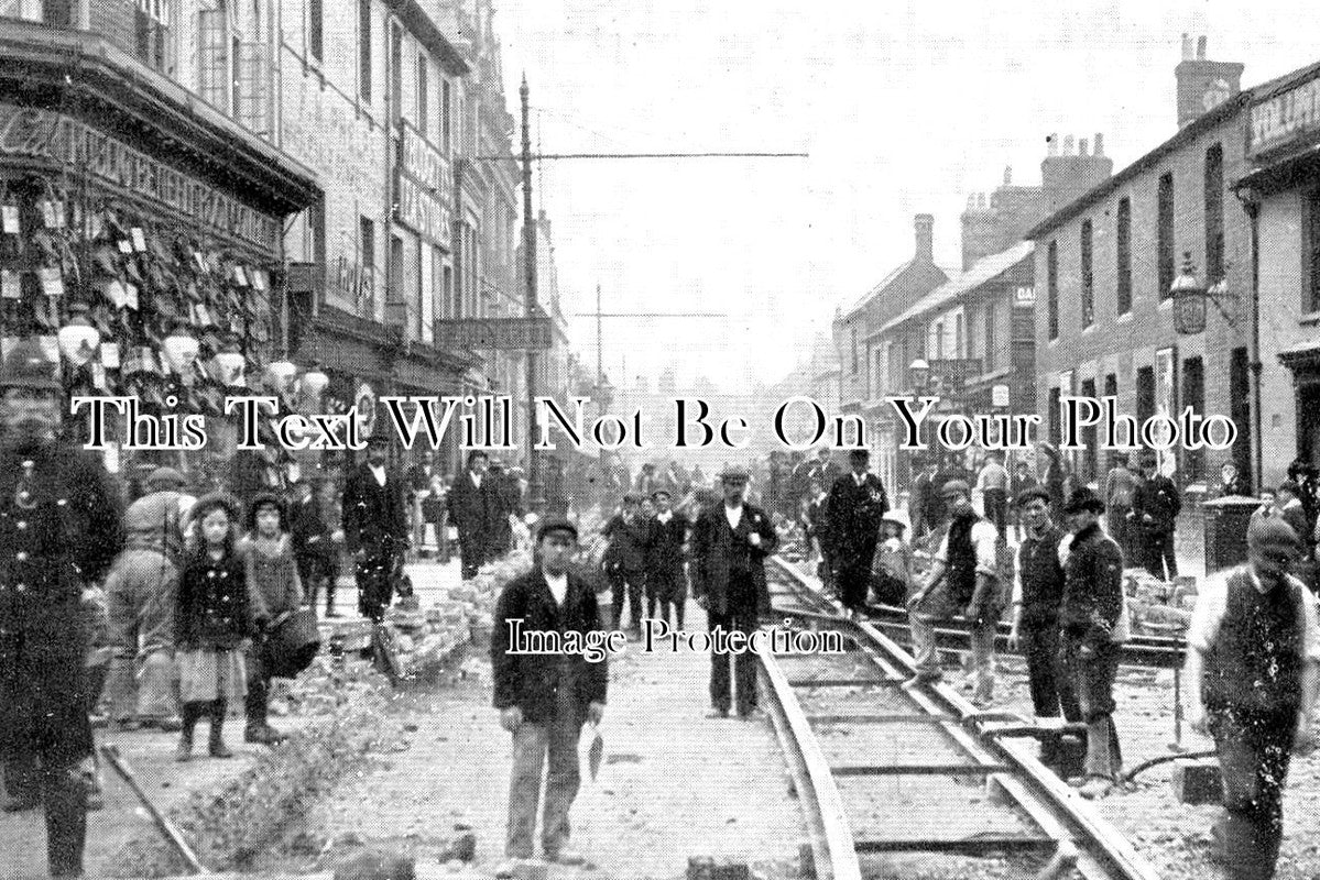 WI 783 - Laying Tram Lines In Fleet Street, Swindon, Wiltshire 1904