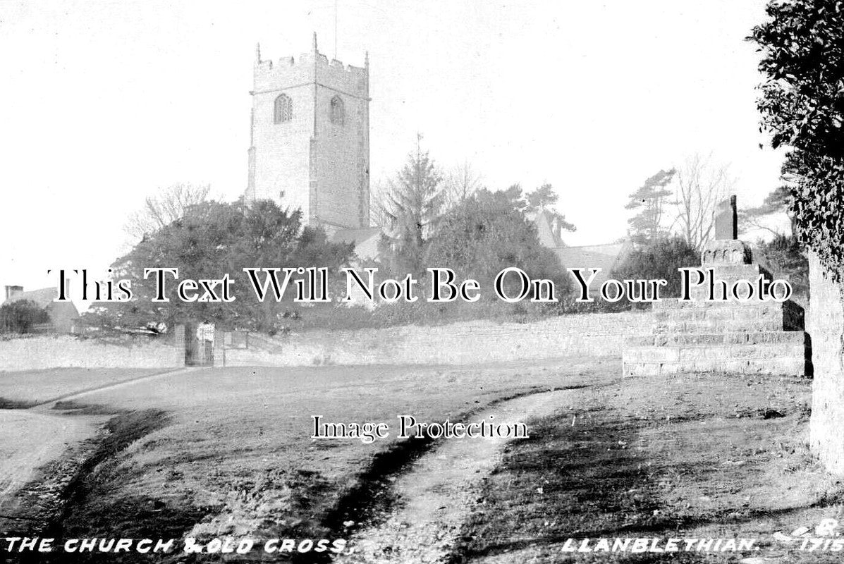 WL 1517 - The Church & Old Cross, Llanblethian, Wales