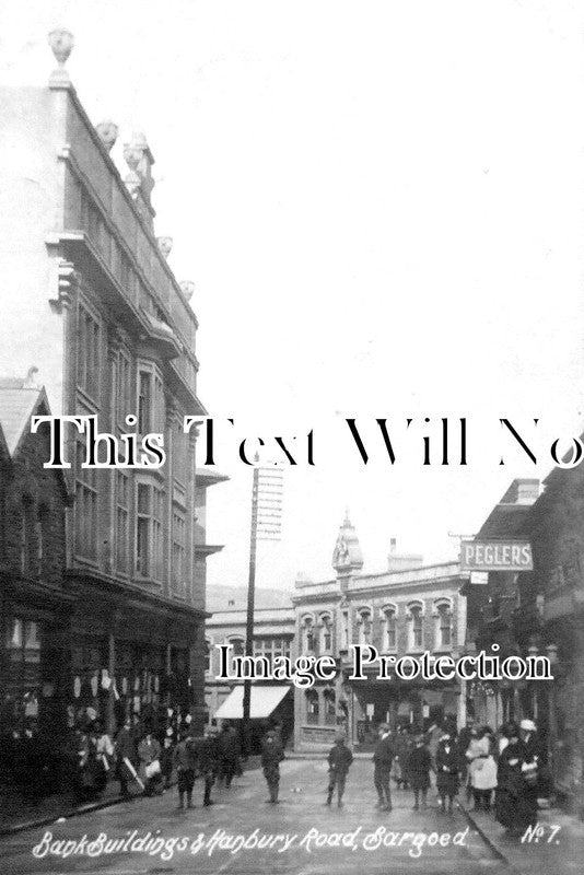 WL 157 - Bank Buildings, Hanbury Road, Bargoed, Glamorgan, Wales c1910