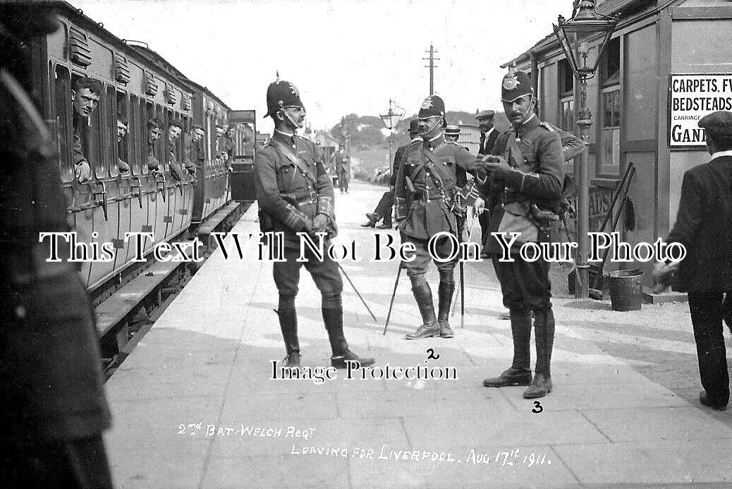 WL 19 - 5 2nd Bat Welch Regt Leaving Pembroke For Liverpool, Wales 1911
