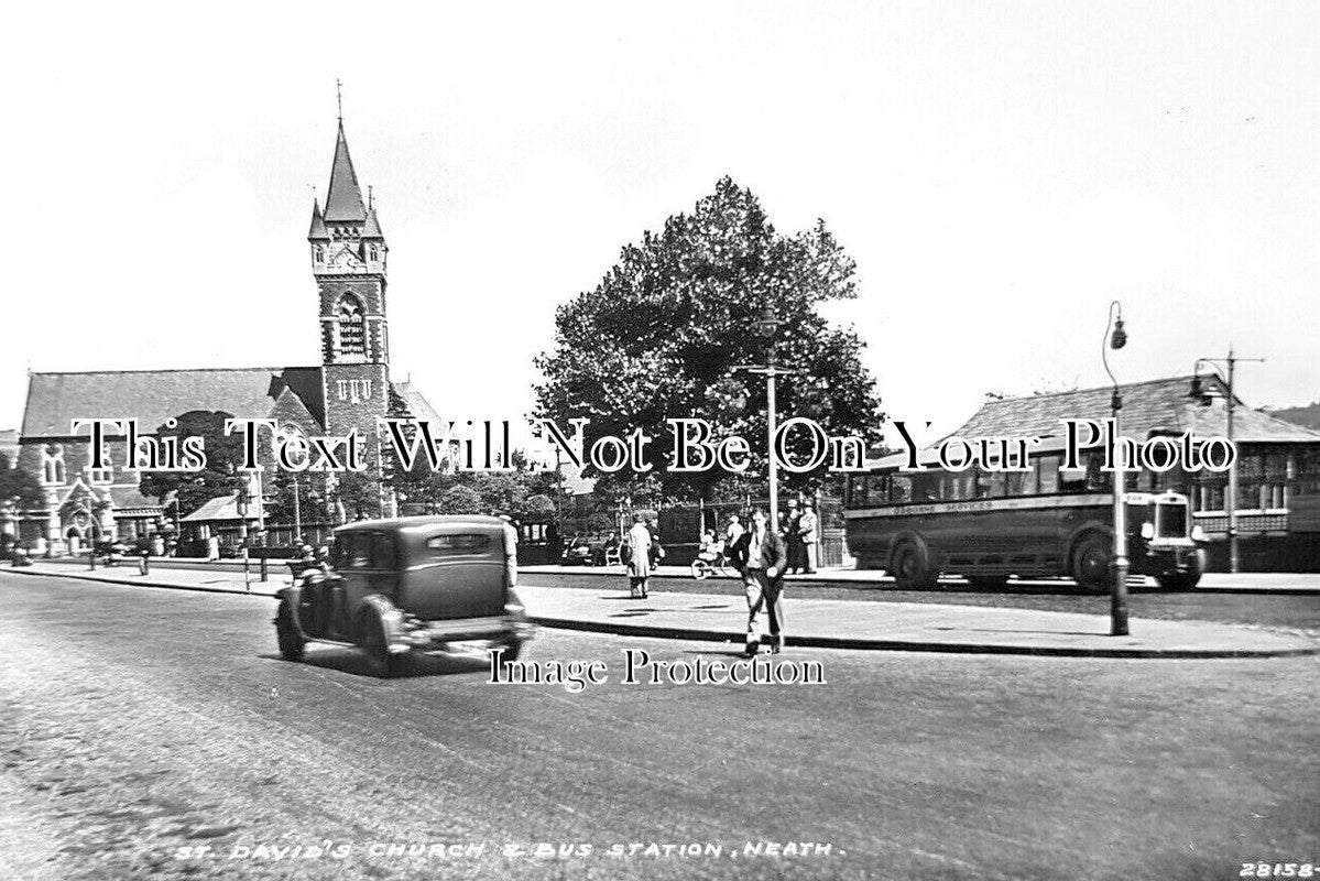 WL 2345 - St Davids Church & Bus Station, Neath, Wales