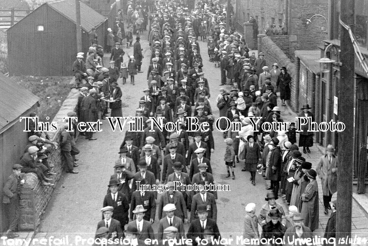 WL 442 - Tonyrefail War Memoiral Procession, Glamorgan, Wales 1924