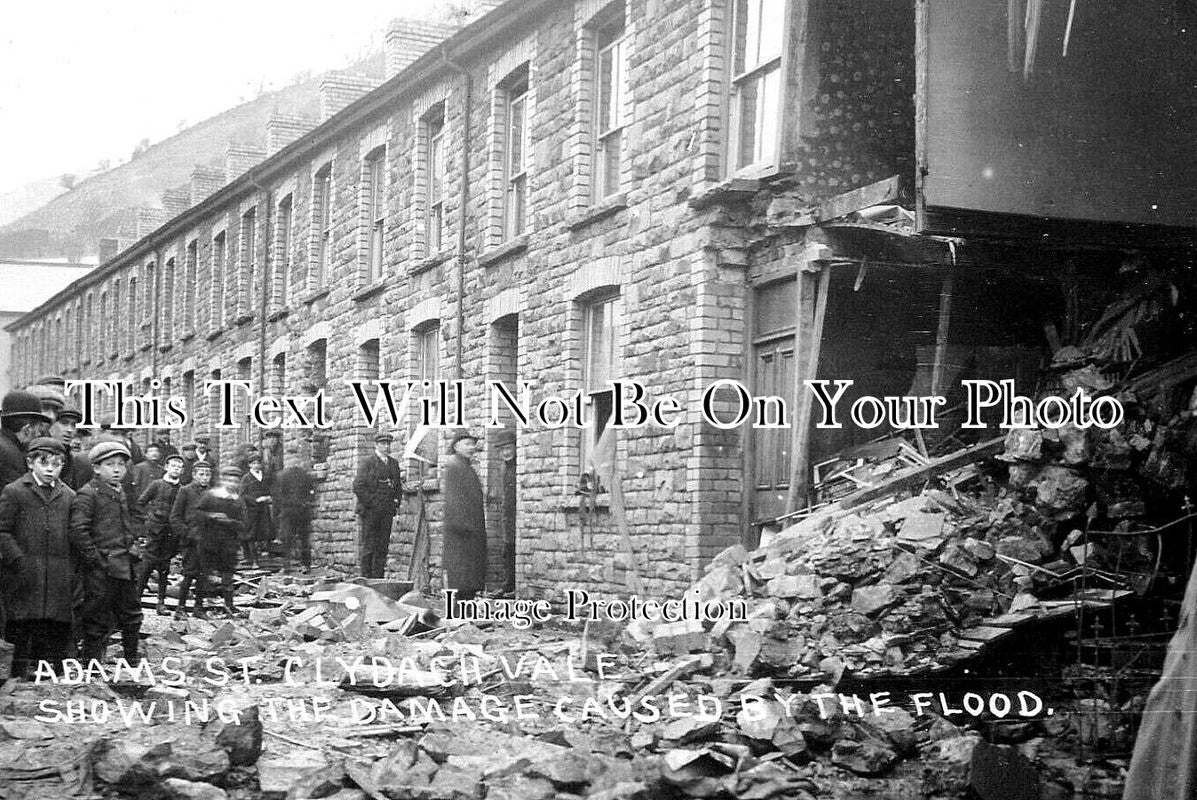 WL 754 Adams Street, Clydach Vale Flood Damage, Wales 1910 JB Archive