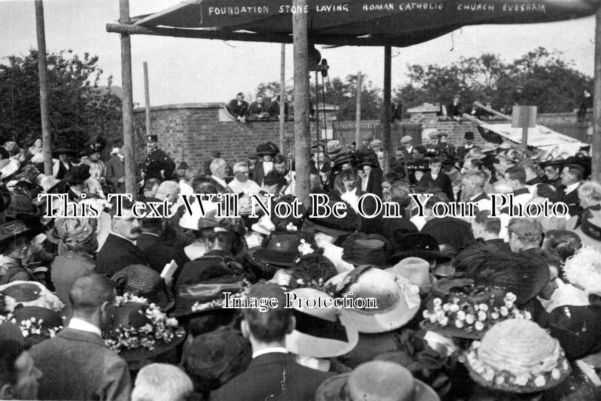 WO 104 - Foundation Stone Laying, Roman Catholic Church, Evesham, Worcestershire