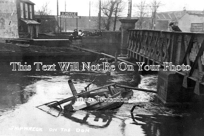 YO 10051 - Shipwreck On The River Don, Doncaster, Yorkshire 1912