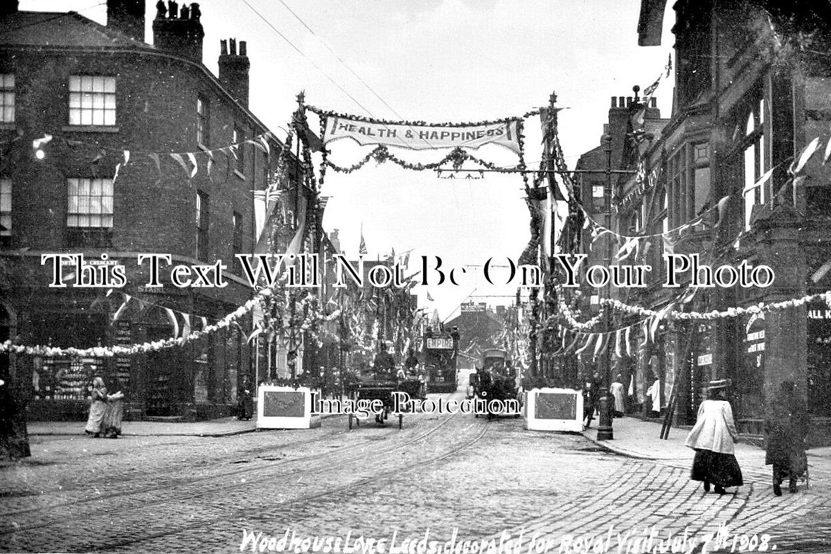 YO 10641 - Woodhouse Lane, Leeds Royal Visit, Yorkshire 1908
