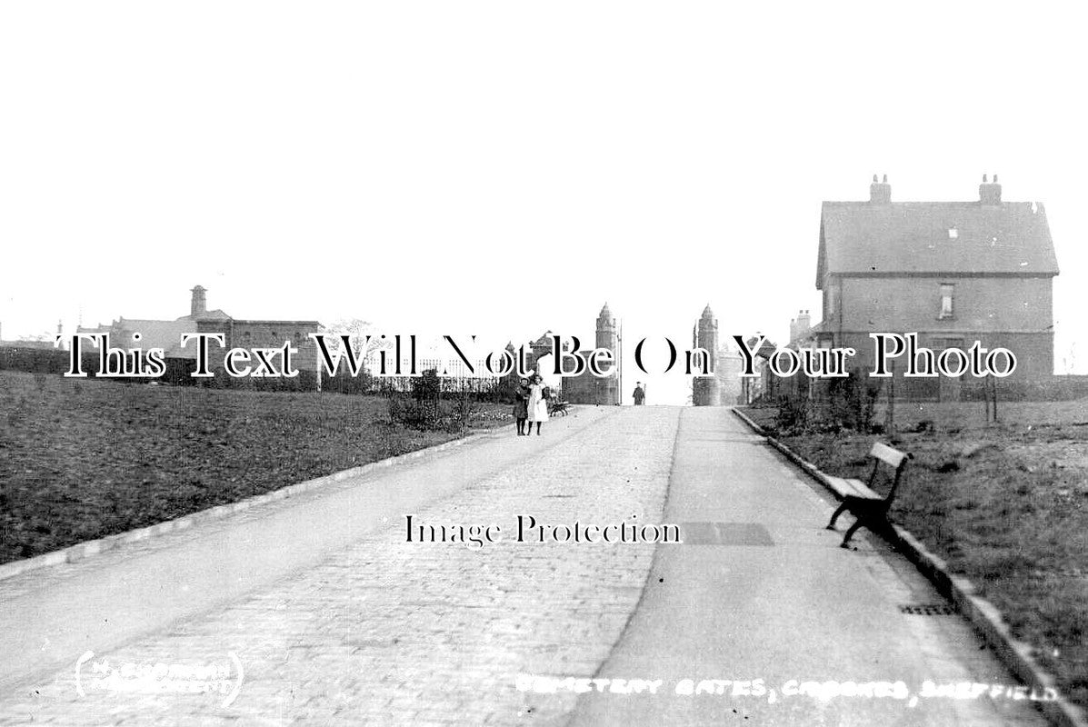 YO 10967 - Crookes Cemetery Gates, Sheffield, Yorkshire