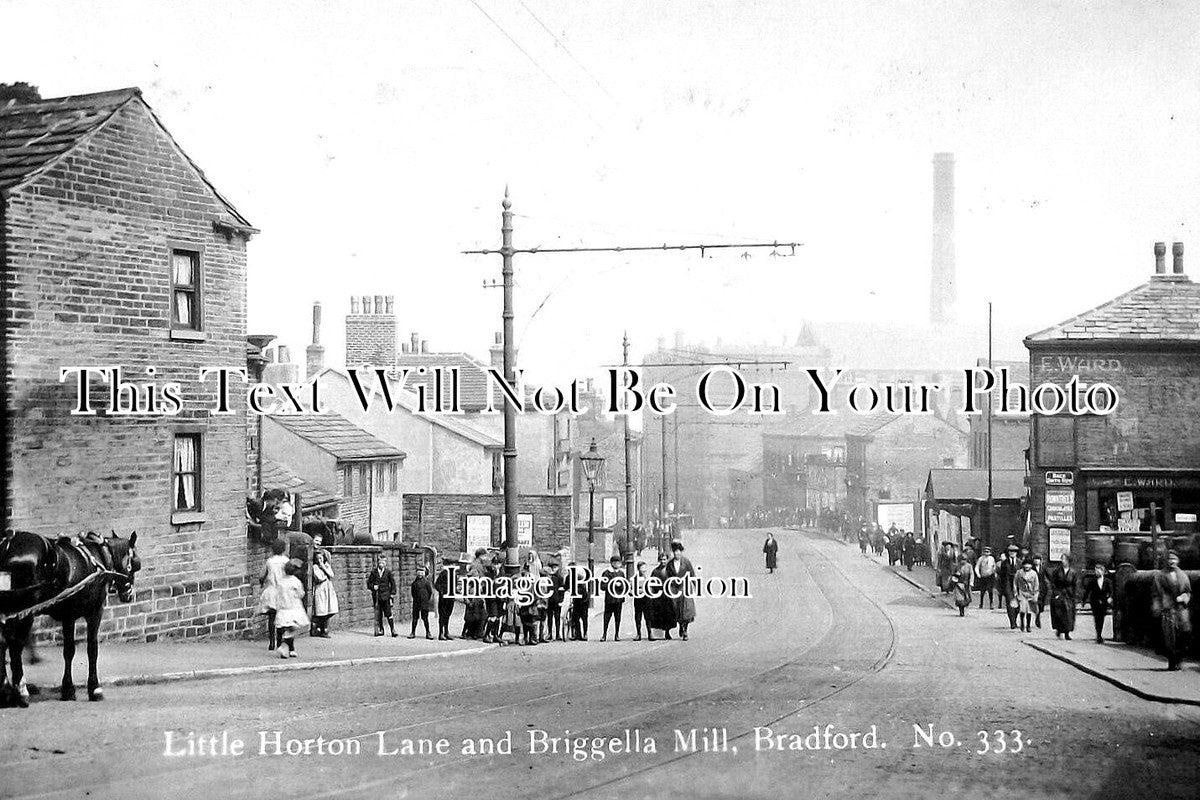 YO 11125 - Little Horton Lane & Briggella Mill, Bradford, Yorkshire c1925