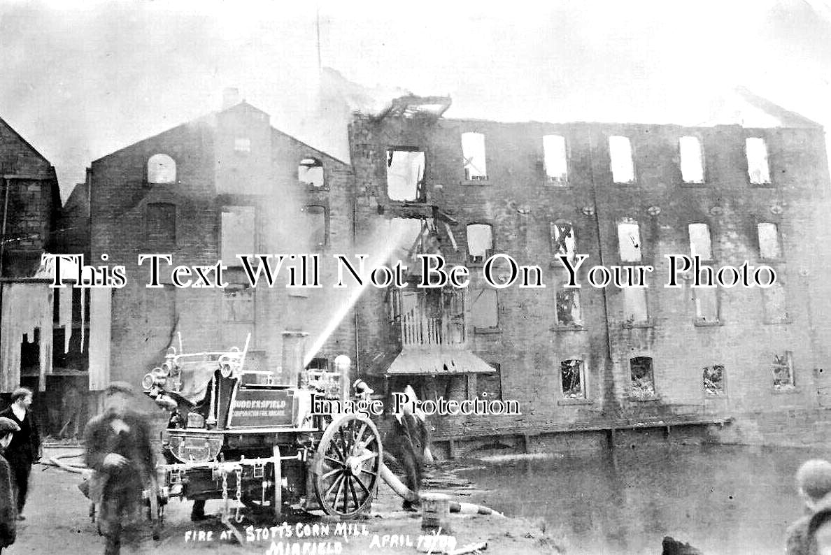 YO 11241 - Fire At Scotts Corn Mill, Mirfield, Huddersfield, Yorkshire c1909