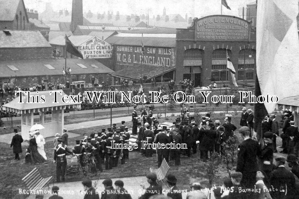 YO 11260 - Opening Recreation Ground, Barnsley, Yorkshire 1905
