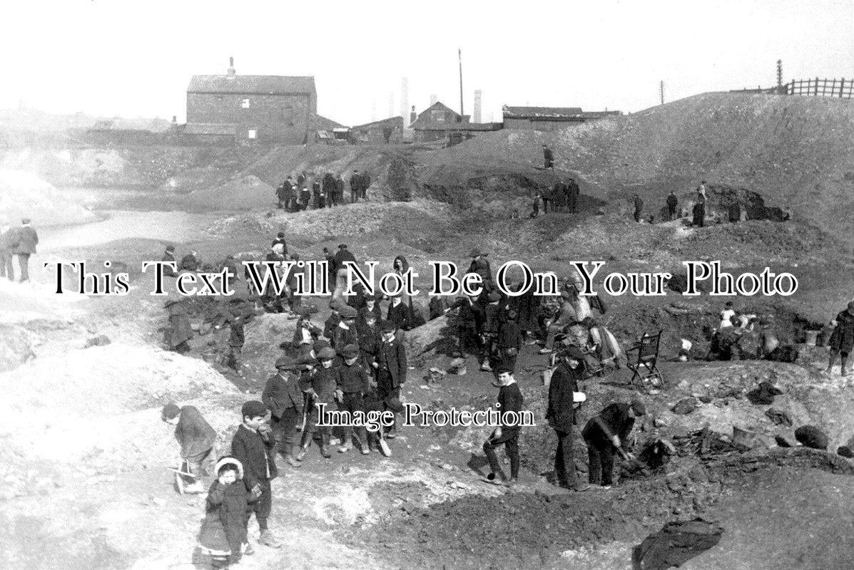 YO 11504 - Sheffield Coal Strike, Picking Coal, Yorkshire 1911