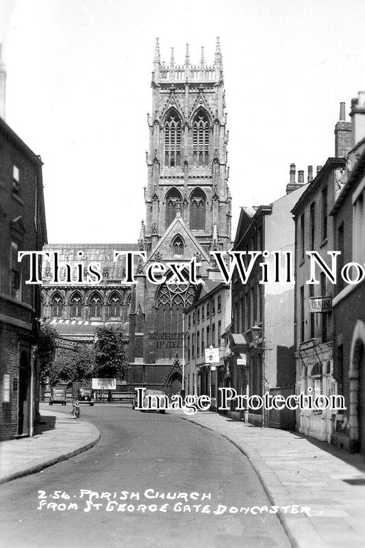 YO 12684 - Parish Church From St George Gate, Doncaster, Yorkshire