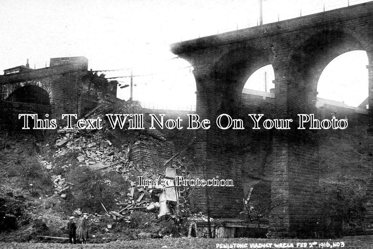 YO 12874 - Penistone Railway Viaduct Wreck, Yorkshire 1916