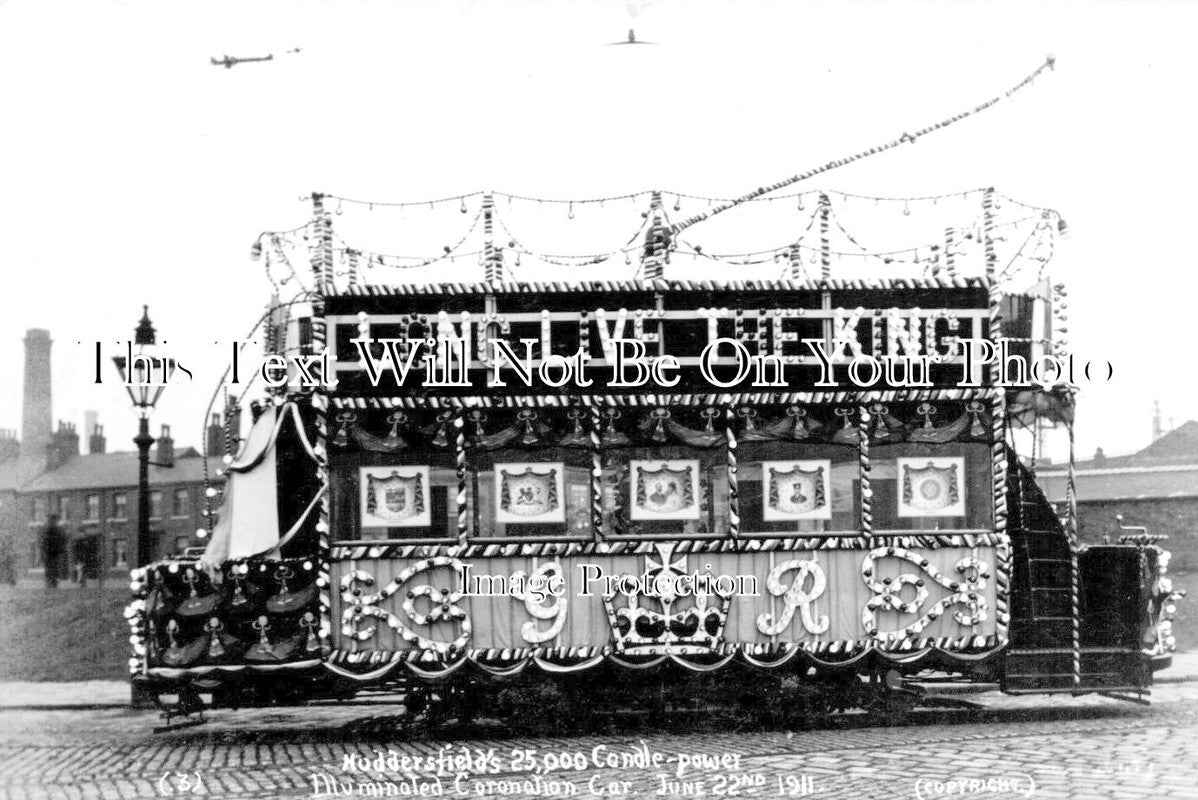 YO 13043 - Illuminated Tram Car, Huddersfield, Yorkshire 1911
