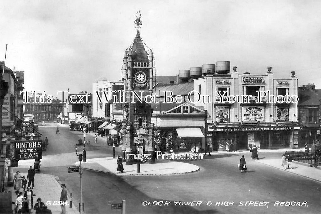 YO 13310 - Clock Tower & High Street, Redcar, Yorkshire