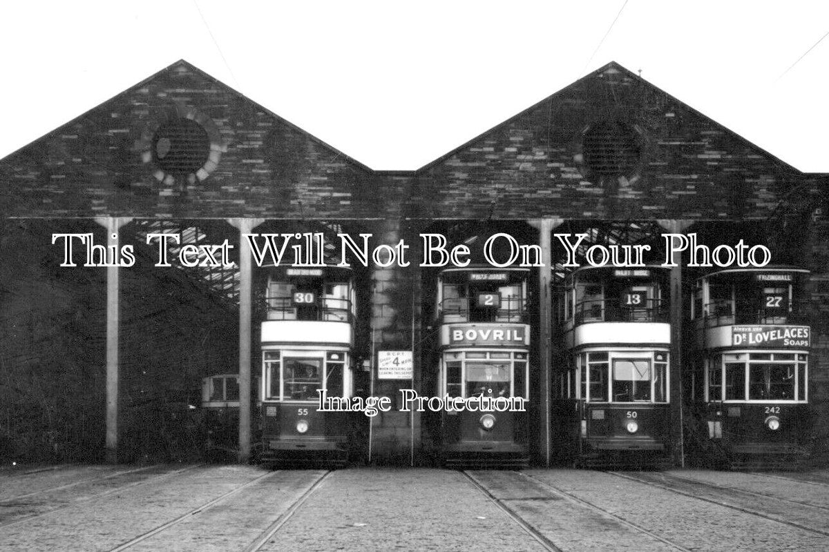YO 13526 - Bradford Tram Cars, Bowling Tram Depot, Yorkshire 1938