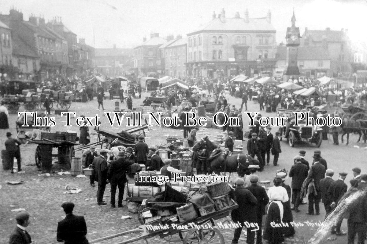 YO 1924 - Thirsk Market Day, Yorkshire c1908