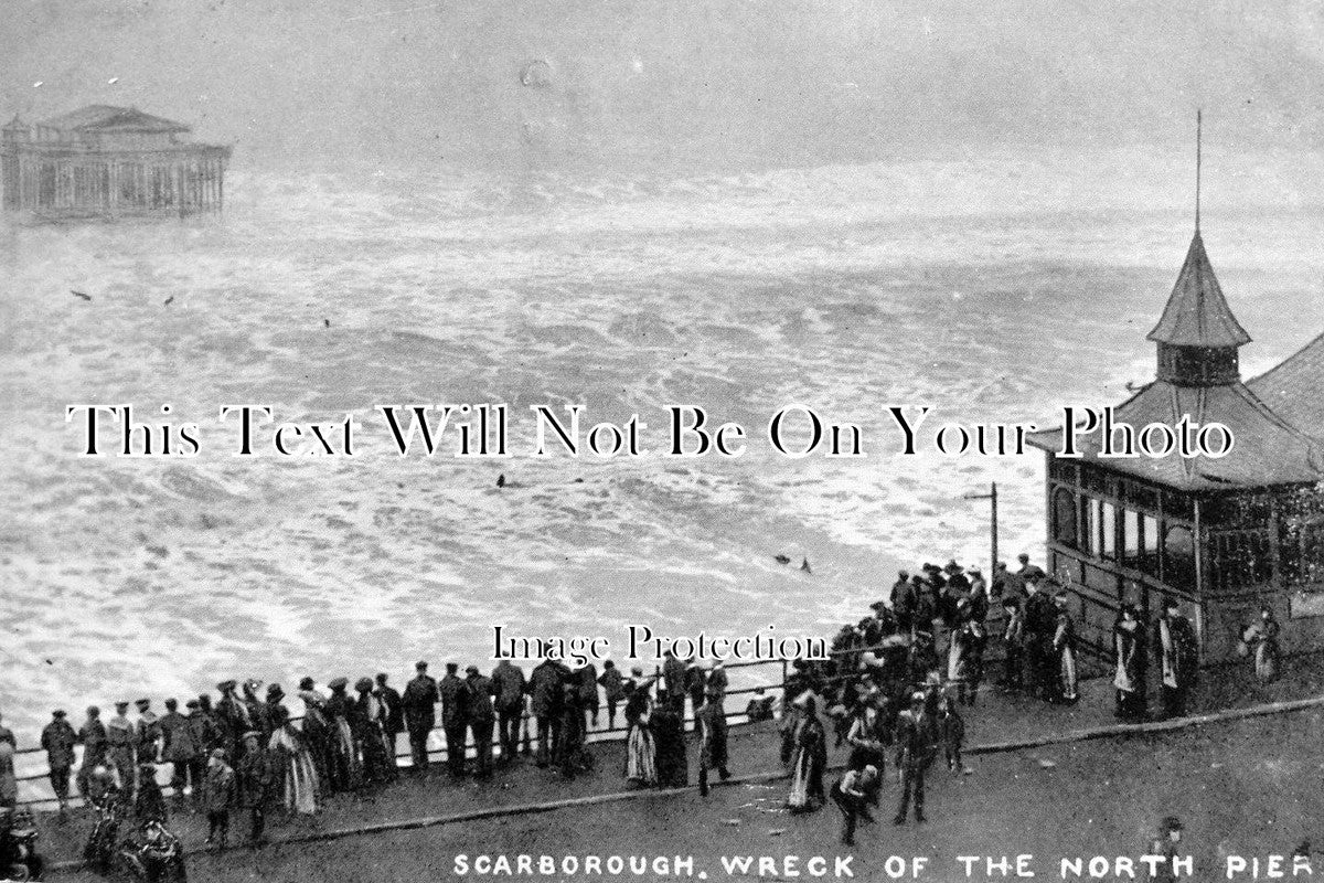 YO 2143 - Disaster Wreck Off North Pier, Scarborough, Yorkshire 1905