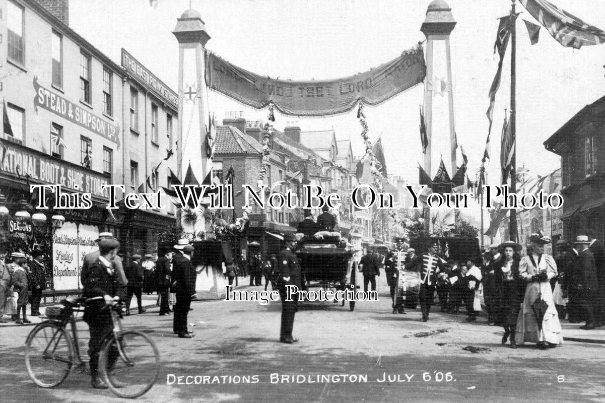 YO 2147 - Mayor Of London's Visit Decorations, Bridlington, Yorkshire 1906