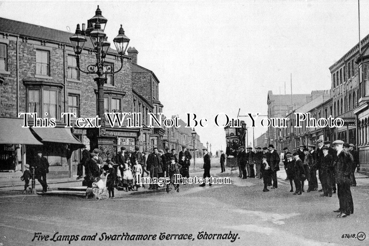 YO 267 - Five Lamps & Swarthamore Terrace, Thornaby, Yorkshire c1916
