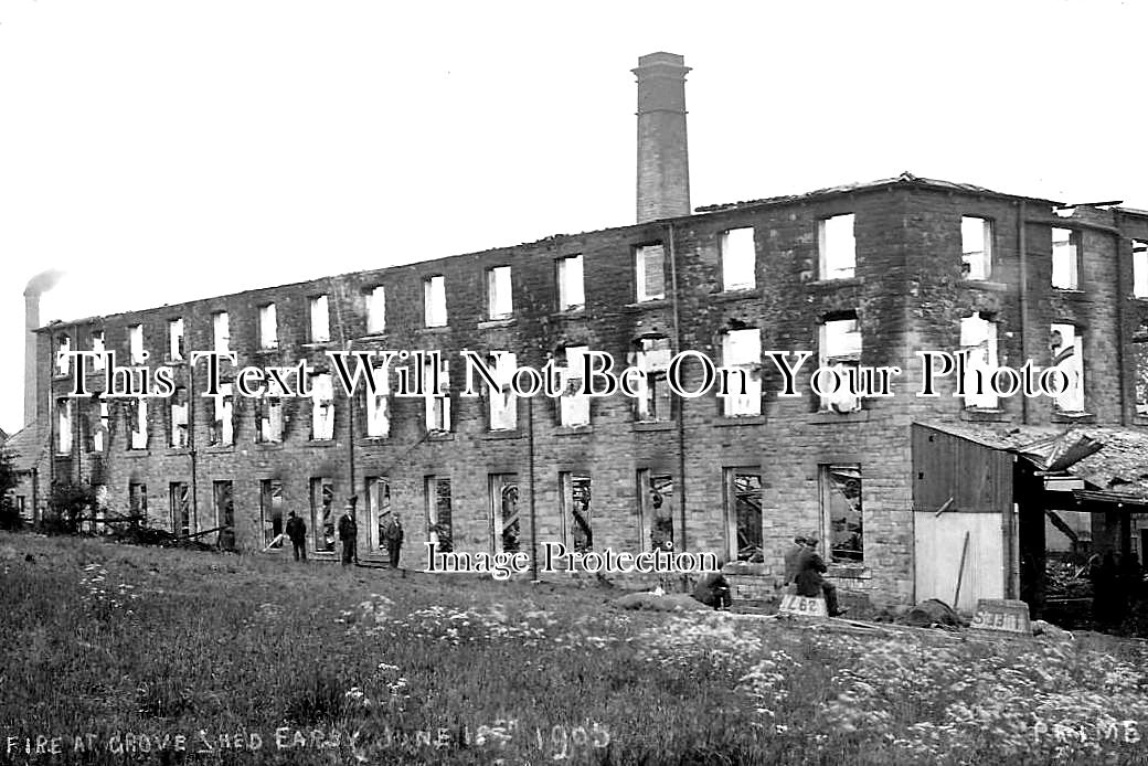 YO 4115 - Fire At Grove Shed, Earby, Yorkshire 1905